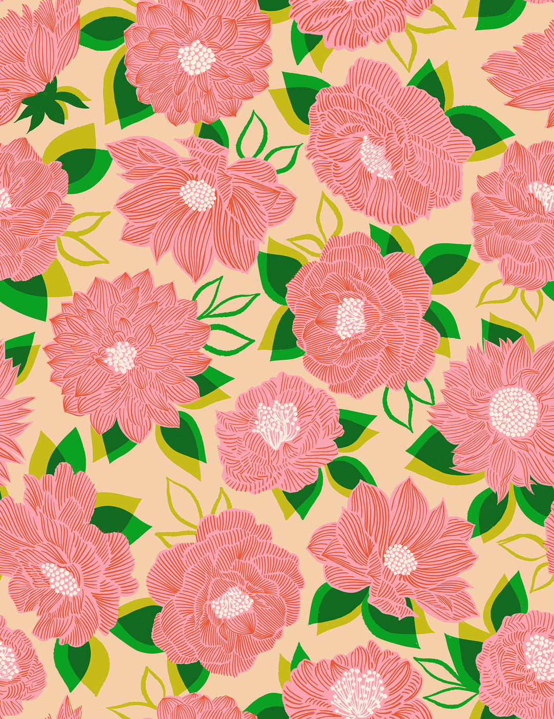 Favorite Flowers Sorbet Blooming Florals Fabric Collaborative Collection for Ruby Star Society / RS5143 13 / Half yard continuous cut