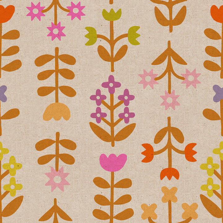 Favorite Flowers Natural Meadow Canvas Linen Fabric for Ruby Star Society / RS5151 12L / Half yard continuous cut