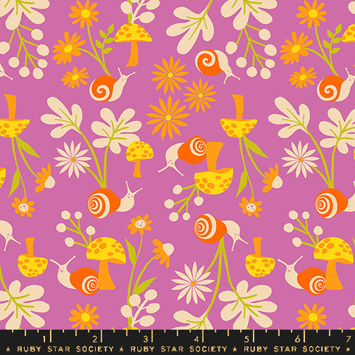 Animal Animal Heliotrope Snail Garden Fabric Collaborative Collection for Ruby Star Society / RS5163 15 / Half yard continuous cut