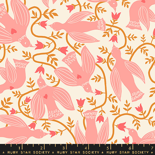 Endpaper Natural Hummingbirds Americana Fabric by Jen Hewett for Ruby Star Society / RS6040 11 / Half yard continuous cut