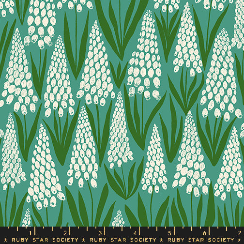 Endpaper Watercress Muscari Florals Fabric by Jen Hewett for Ruby Star Society / RS6041 13 / Half yard continuous cut