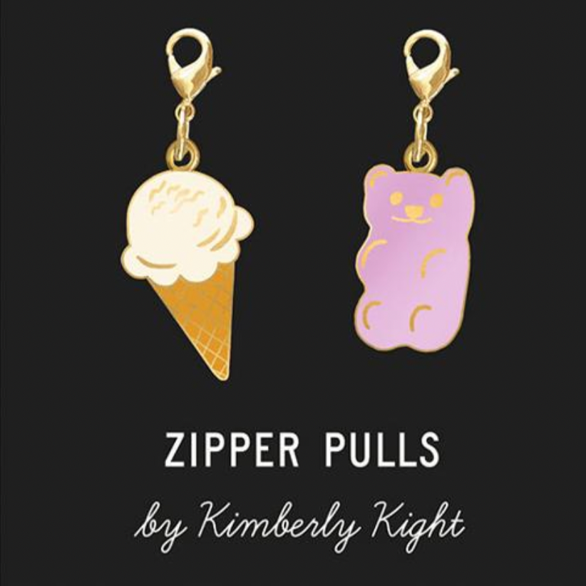 Ice Cream Cone & Gummy Bear Zipper Pulls by Kimberly Kight RS 7053