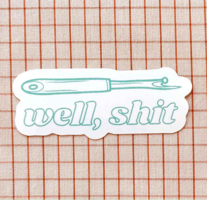 Well, Sh*t! Seam Ripper Sewing And Quilting Vinyl Sticker Turquoise