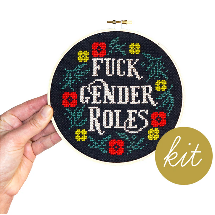 F*ck Gender Roles Junebug & Darlin Cross Stitch Kit