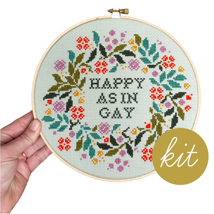 Happy as in Gay Junebug & Darlin Cross Stitch Kit