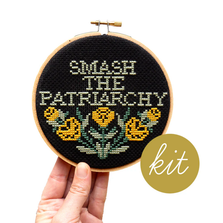 Smash the Patriarchy Junebug & Darlin Cross Stitch Kit