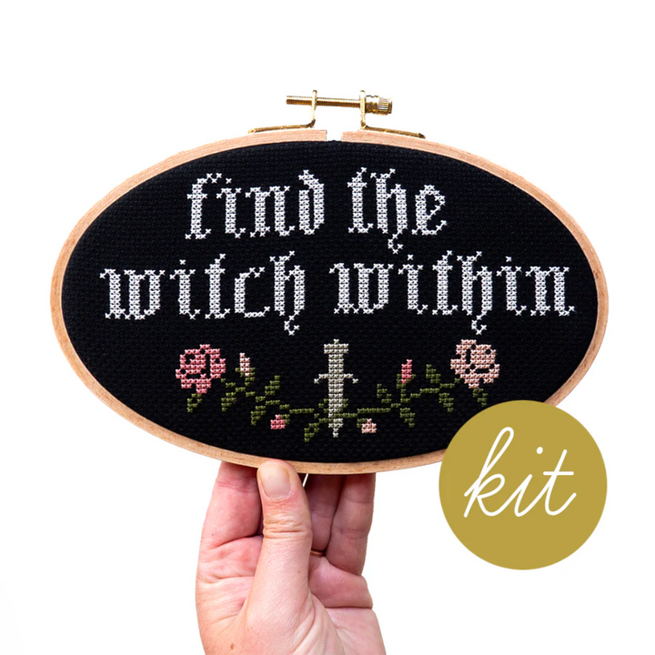 Find the Witch Within Junebug & Darlin Cross Stitch Kit