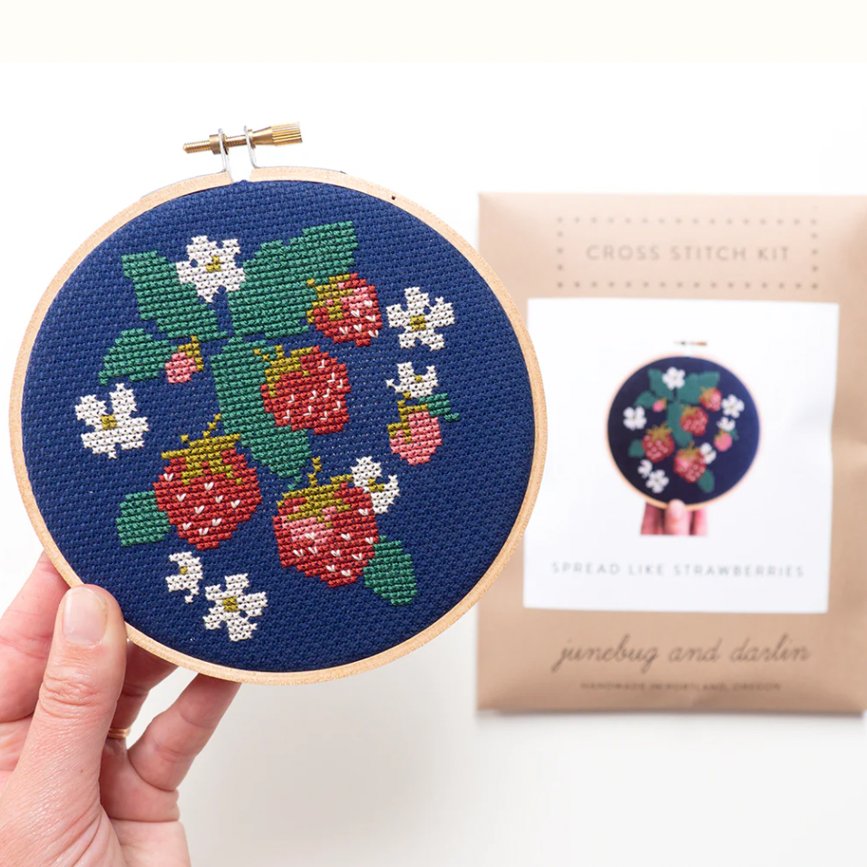 Spread Like Strawberries Junebug & Darlin Cross Stitch Kit