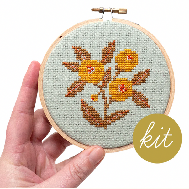 Retro Blooms Junebug & Darlin Cross Stitch Kit