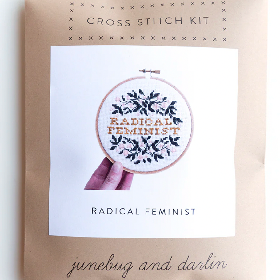 Radical Feminist Junebug & Darlin Cross Stitch Kit