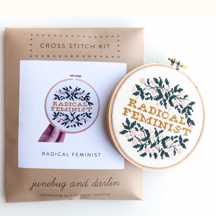 Radical Feminist Junebug & Darlin Cross Stitch Kit