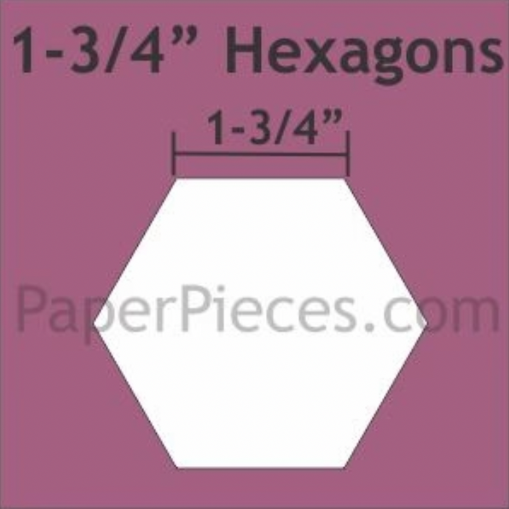 1-3/4" Hexagon Acrylic Template with 3/8" seam allowance from Paper Pieces