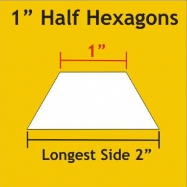 1" Half Hexagon Acrylic Template with 3/8" seam allowance from Paper Pieces