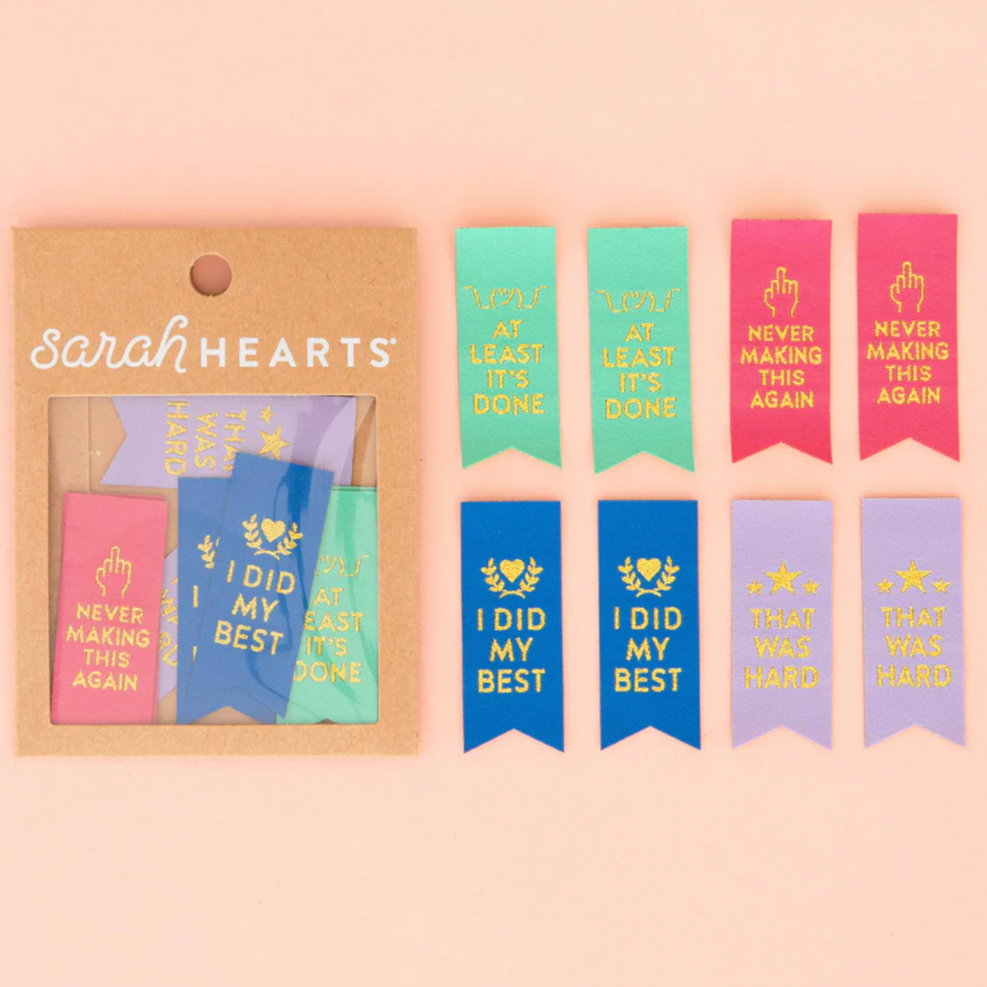 Sarah Hearts Award Ribbon Woven Labels