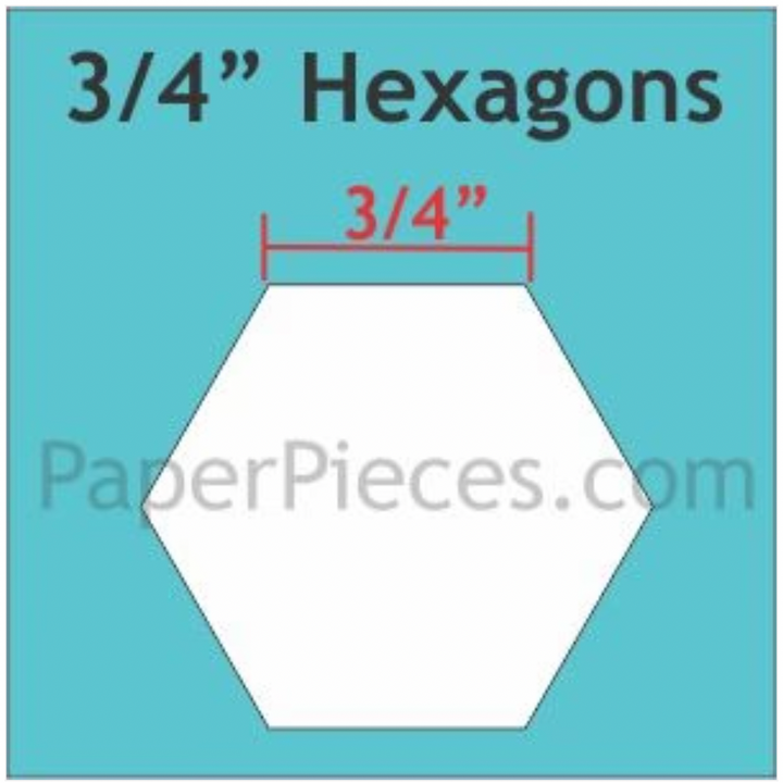 3/4" Hexagons, small pack of 125 from Paper Pieces