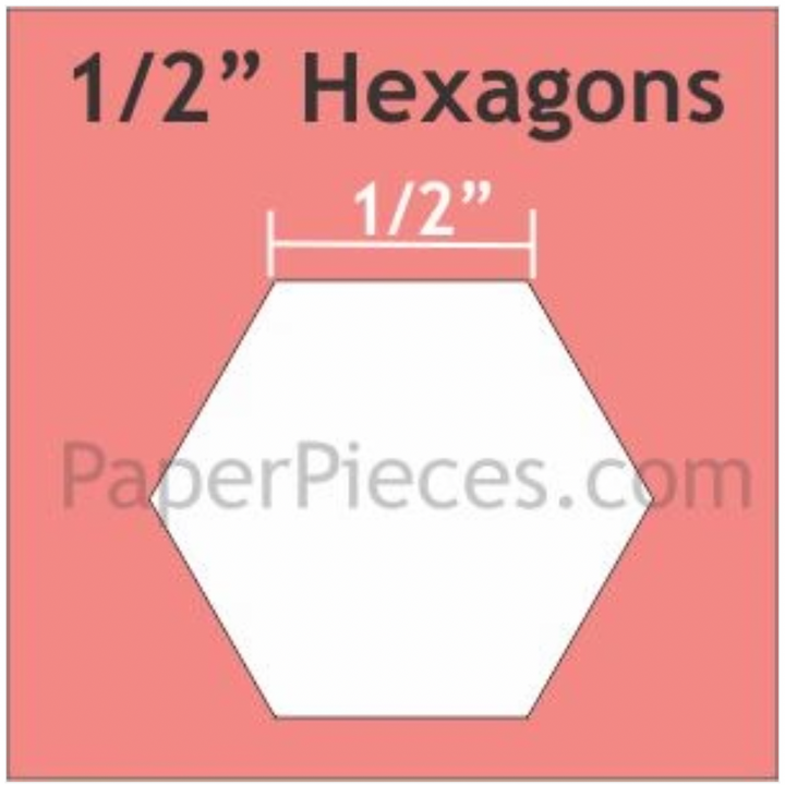 1/2" Hexagon small pack of 125 from Paper Pieces