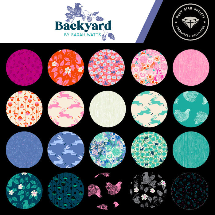 CLEARANCE Backyard Butterfly Garden Teal Fabric by Sarah Watts for Ruby Star Society / RS2085 15 / FULL yard continuous cut