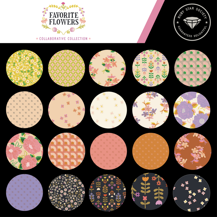 Favorite Flowers Collaborative Collection for Ruby Star Society Jelly Roll 2.5" x WOF strips