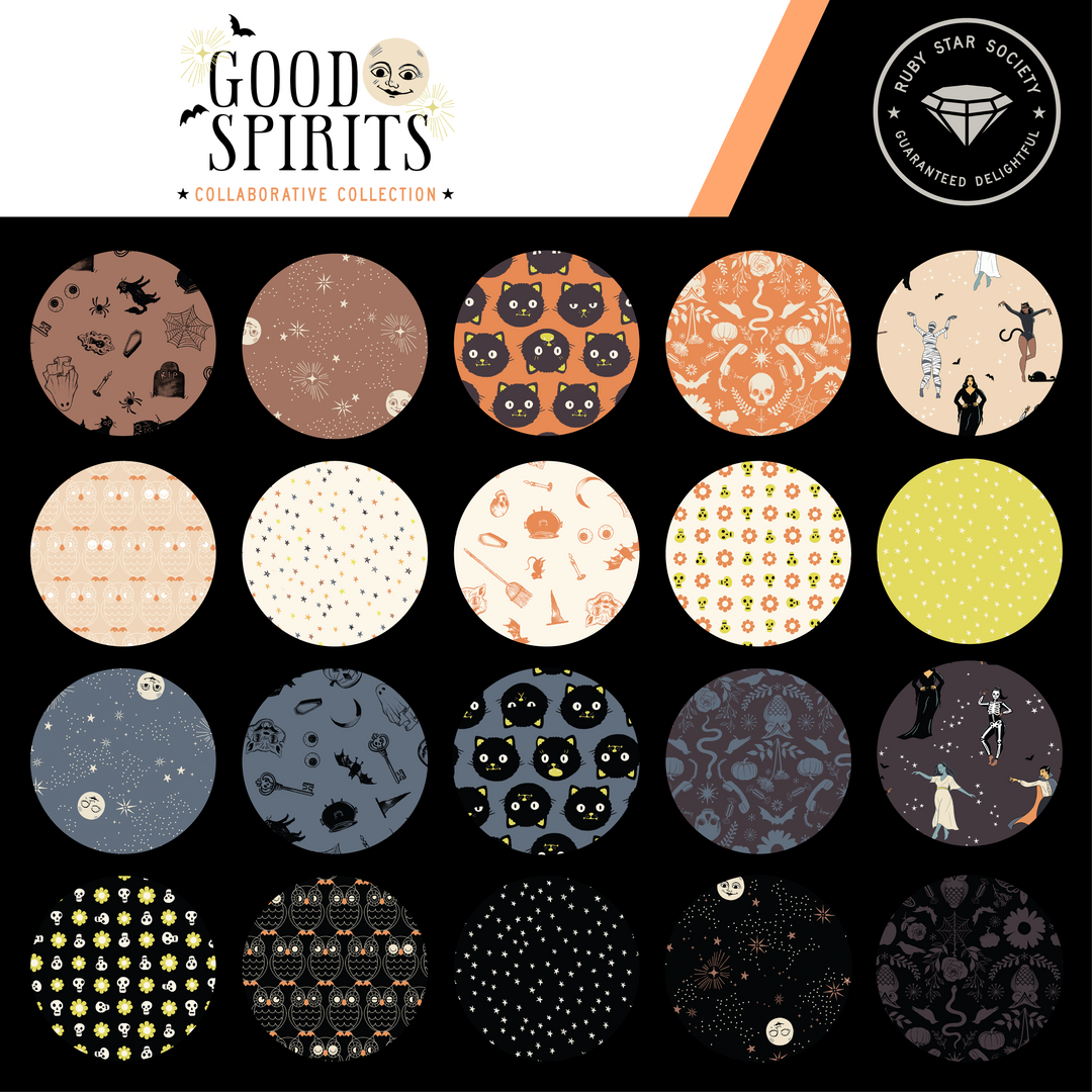 Good Spirits Halloween Rainbow Mini Starry Fabric Collaborative Collection for Ruby Star Society / RS5142 11 / Half yard continuous cut