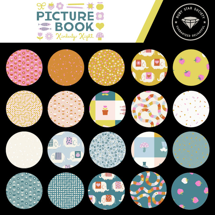 Picture Book Playroom Memory Cards Fabric by Kimberly Kight for Ruby Star Society / RS3068 12 / Half yard continuous cut