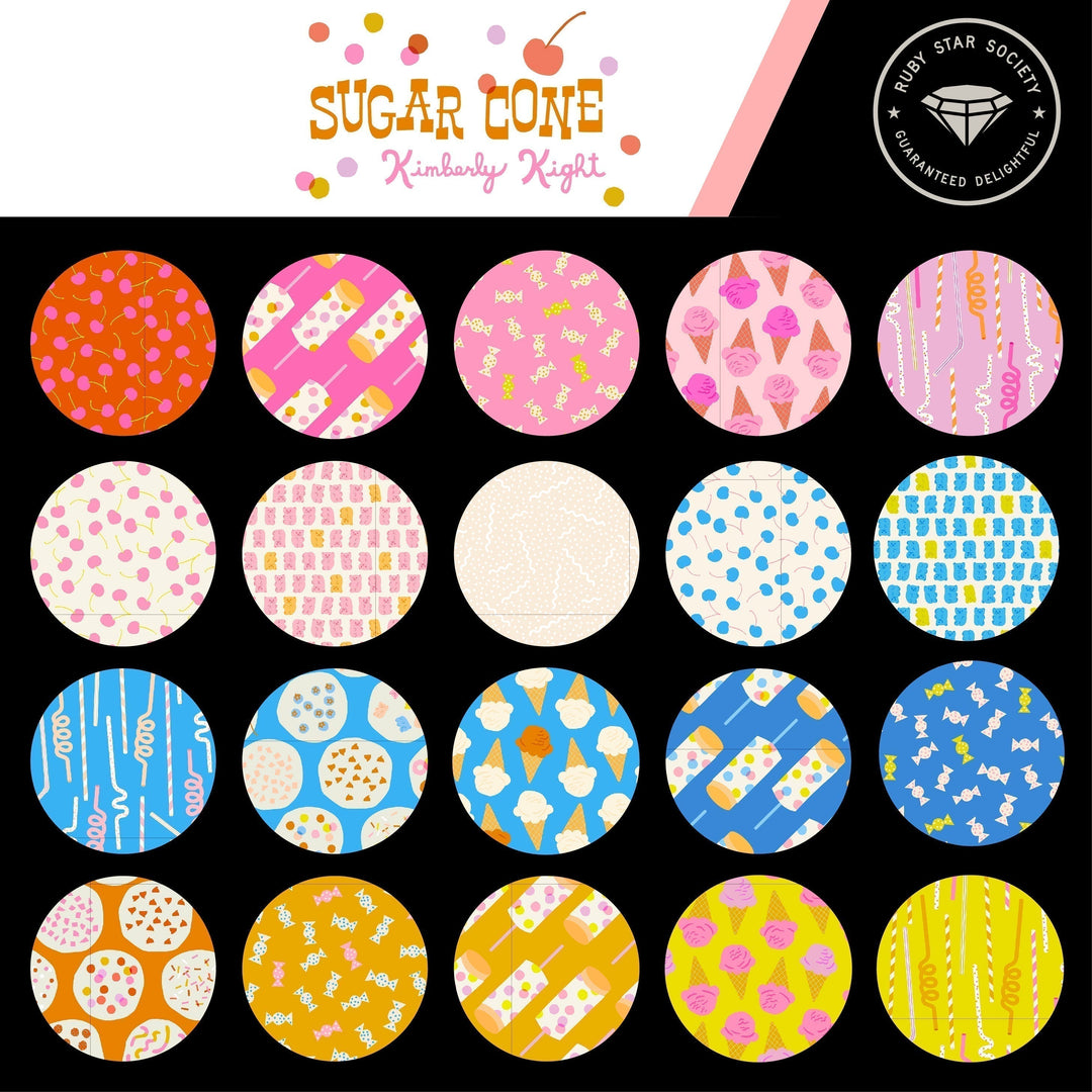 Sugar Cone Macaron Novelty Straws Fabric by Kimberly Kight for Ruby Star Society / RS3064 14 / Half yard continuous cut