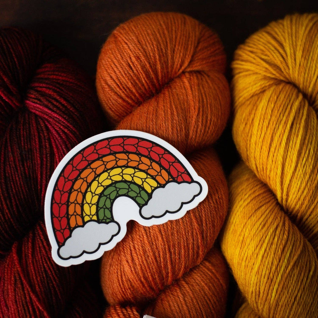 Rainbow Knitting Sticker