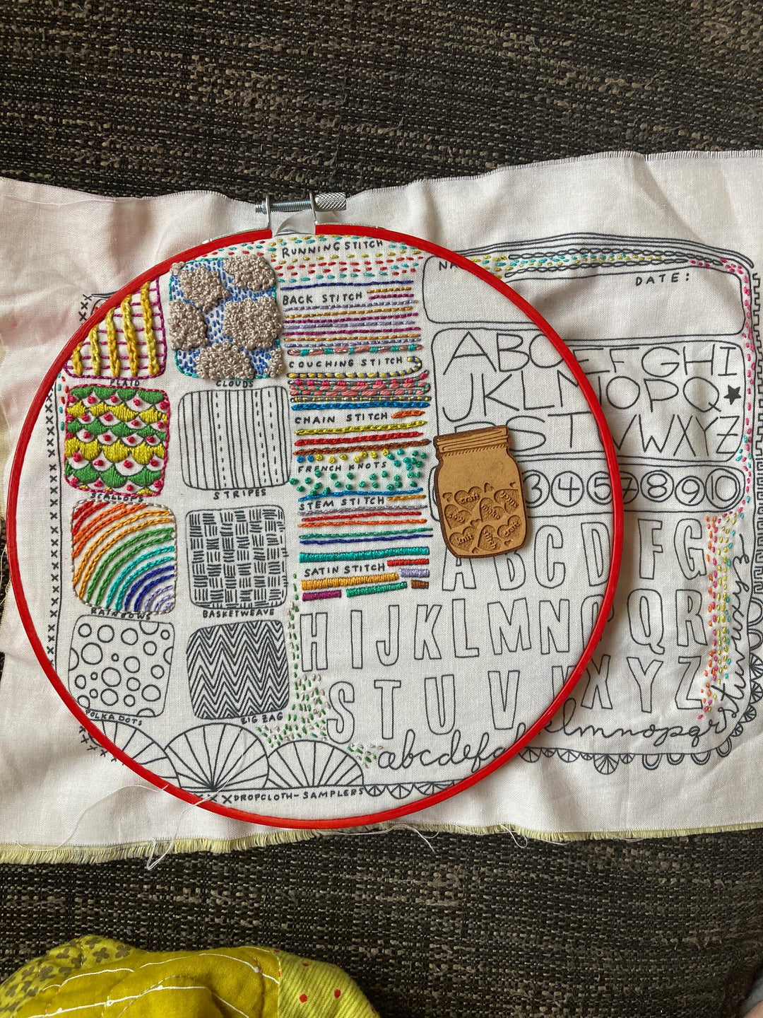 Schoolhouse Sampler Dropcloth Samplers embroidery sampler preprinted