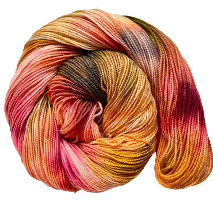Sexy Pumpkin- Hand dyed yarn - Mohair - Fingering - Sock - DK - Sport - Worsted - Bulky - Variegated Yarn