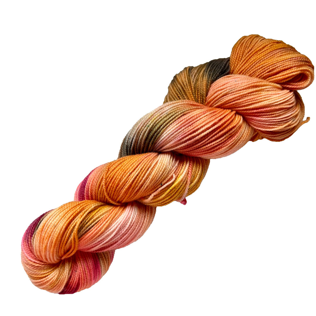 Sexy Pumpkin- Hand dyed yarn - Mohair - Fingering - Sock - DK - Sport - Worsted - Bulky - Variegated Yarn