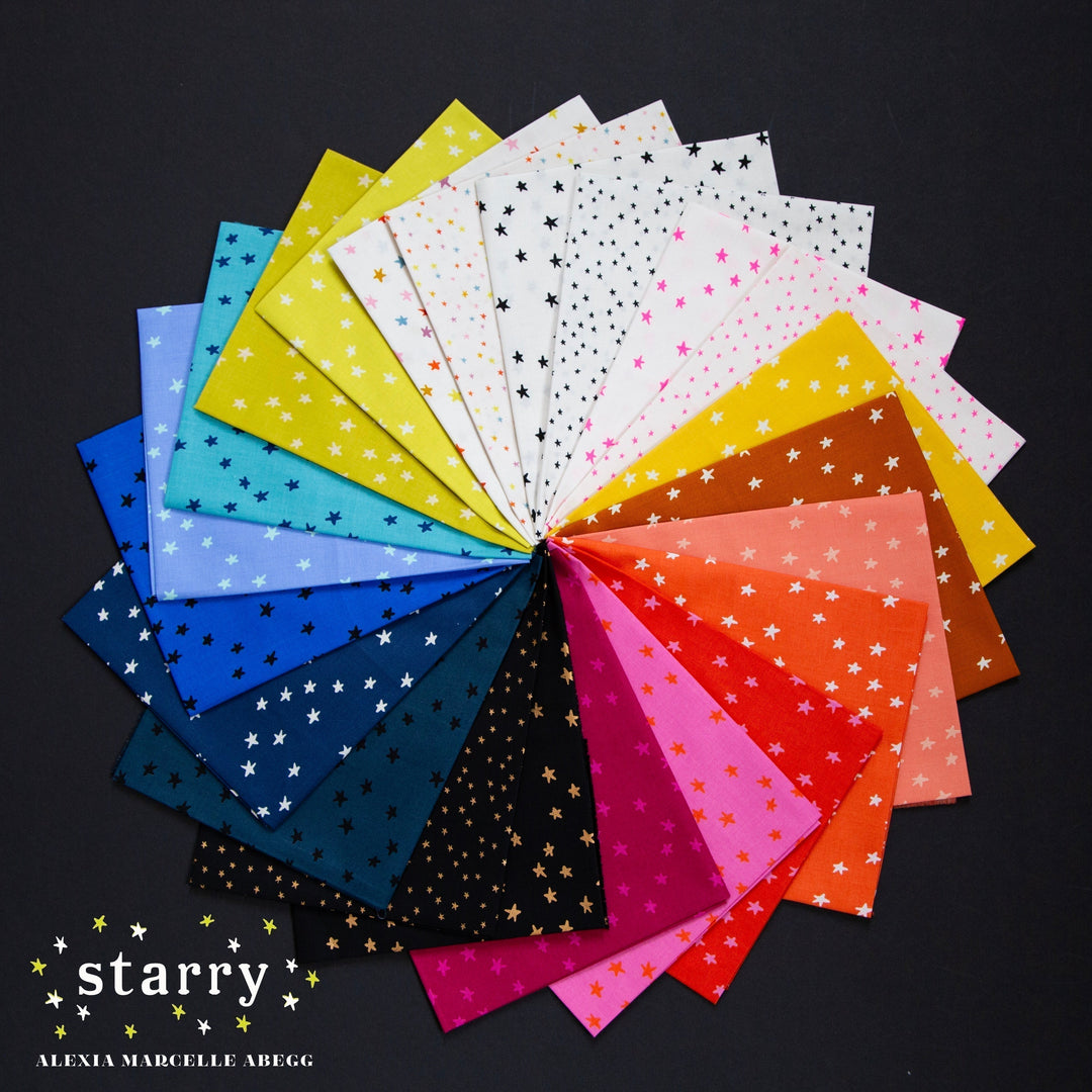 Starry Neon Pink Mini Starry Fabric by Alexia Marcelle Abegg for Ruby Star Society / RS4110 22 / Half yard continuous cut