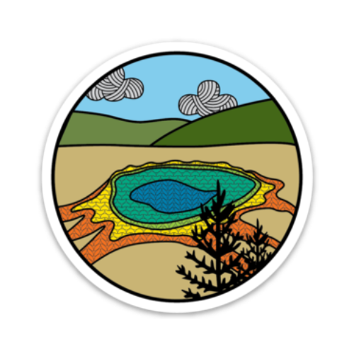 Yellowstone Knitional Park Knitting Sticker