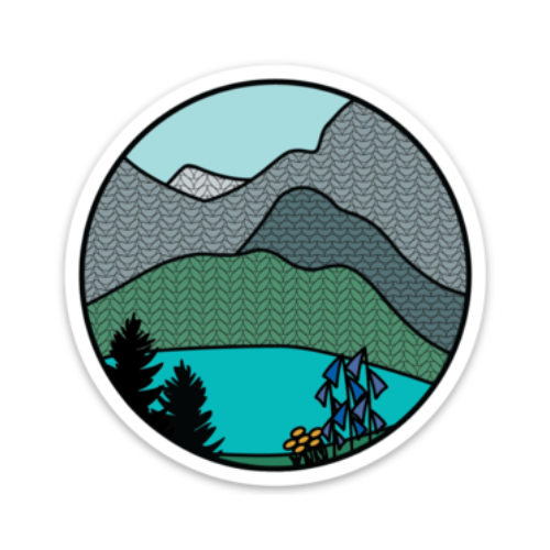 Glacier Knitional Park Knitting Sticker