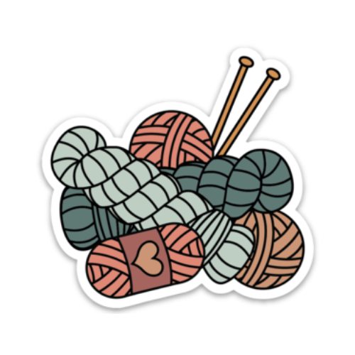 Knitting Love Sticker