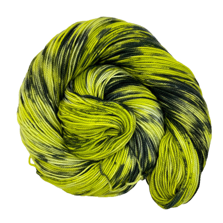 Bespeckled Lime - Hand dyed yarn - Mohair - Fingering - Sock - DK - Sport - Worsted - Bulky - Speckled Yarn