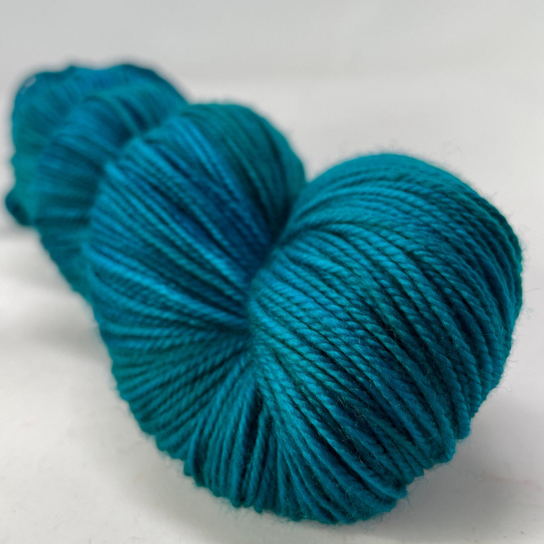 Kiss and Teal - Hand dyed yarn - Mohair - Fingering - Sock - DK - Sport -Boucle - Worsted - Bulky -
