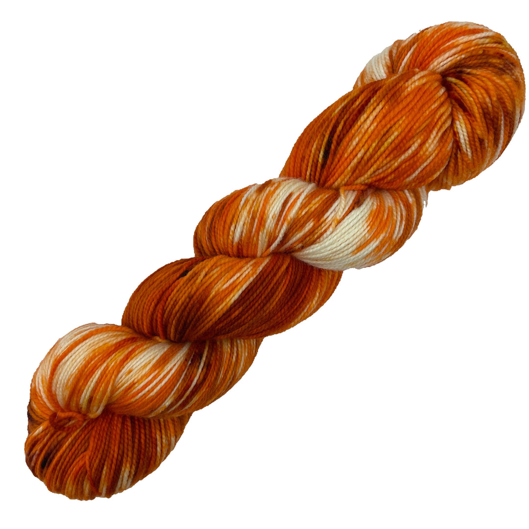 Rock Candy Orange - Hand dyed yarn - Mohair - Fingering - Sock - DK - Sport - Worsted - Bulky - Speckled Yarn