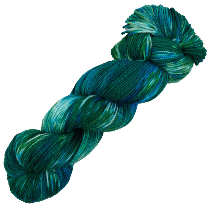 Rock Candy Teal - Hand dyed yarn - Mohair - Fingering - Sock - DK - Sport - Worsted - Bulky - Speckled Yarn