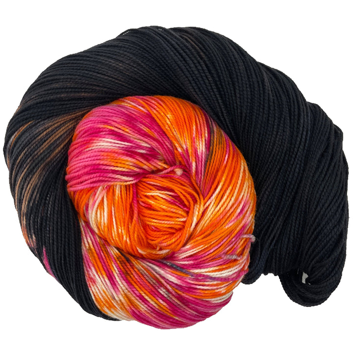 Black Cat - Hand dyed yarn - Mohair - Fingering - Sock - DK - Sport - Worsted - Bulky - Variegated Yarn