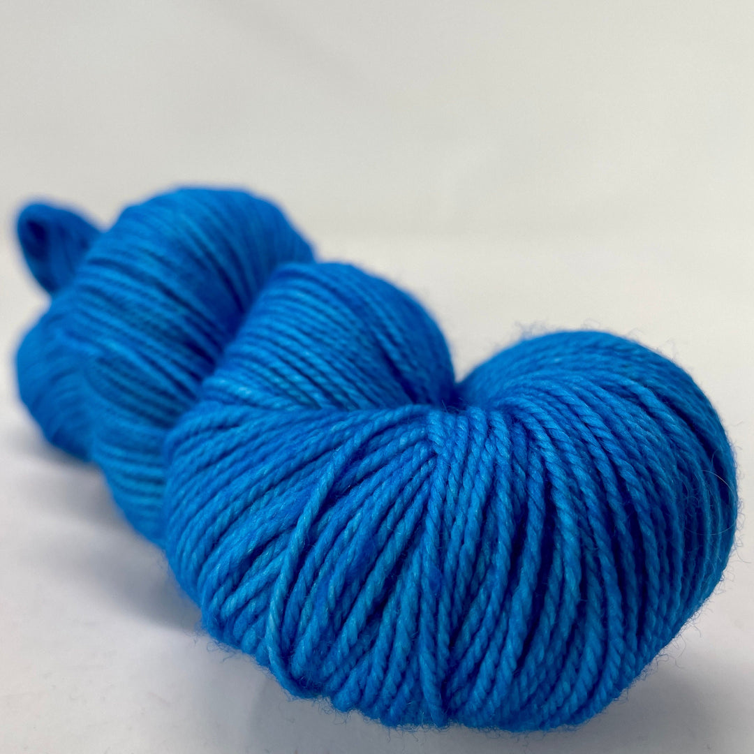Birdie Blue - Hand dyed yarn - Mohair - Fingering - Sock - DK - Sport -Boucle - Worsted - Bulky - Blue Yarn