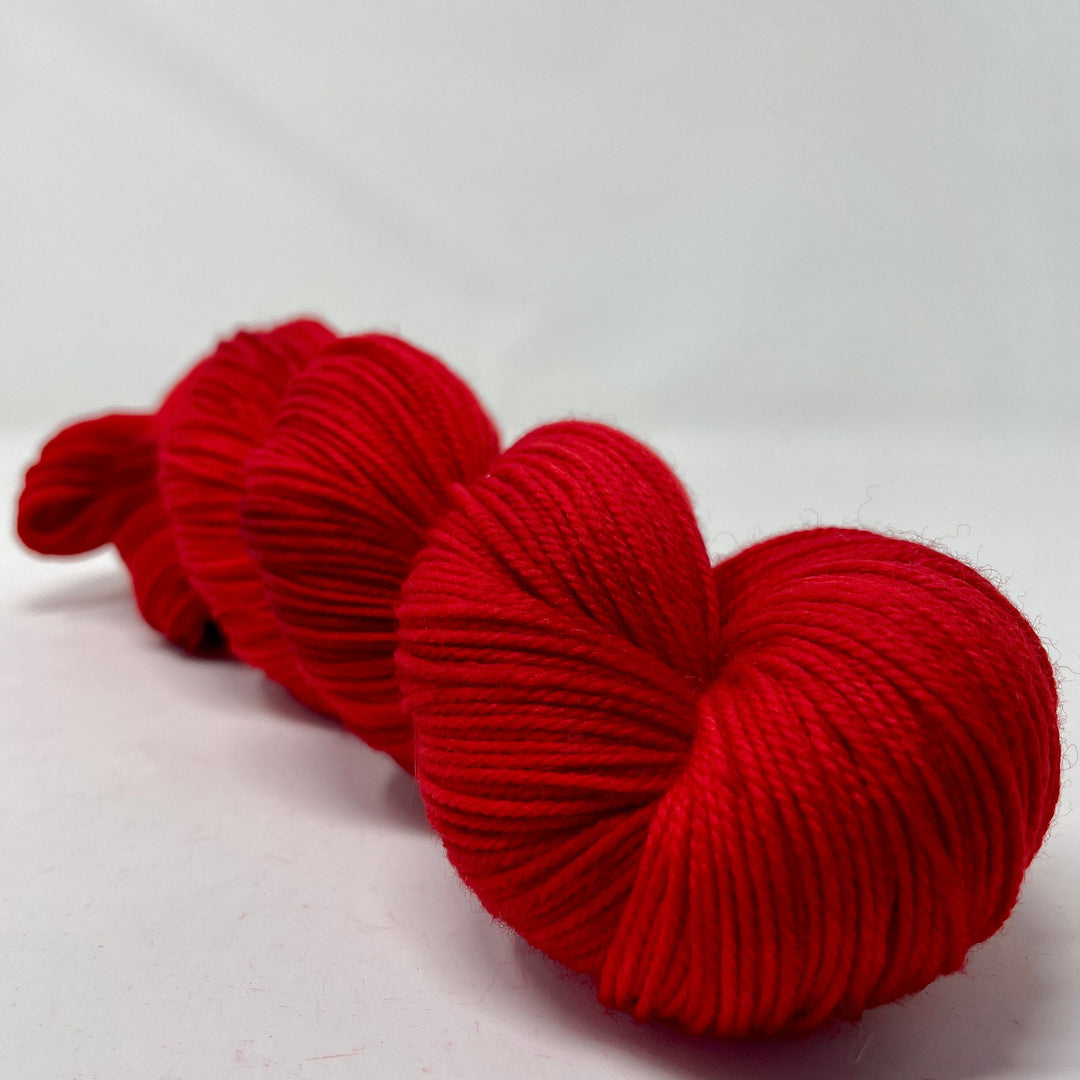 Red - Hand dyed yarn - Mohair - Fingering - Sock - DK - Sport -Boucle - Worsted - Bulky -