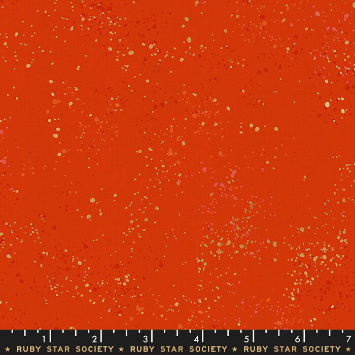 Speckled Warm Red Metallic Fabric by Rashida Coleman Hale for Ruby Star Society / RS5027 35M / Half yard continuous cut
