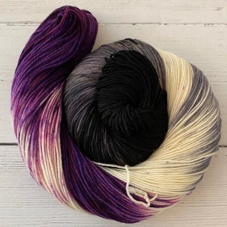 Asexual Pride- Hand dyed yarn - Mohair - Fingering - Sock - DK - Sport - Worsted - Bulky - Variegated yarn