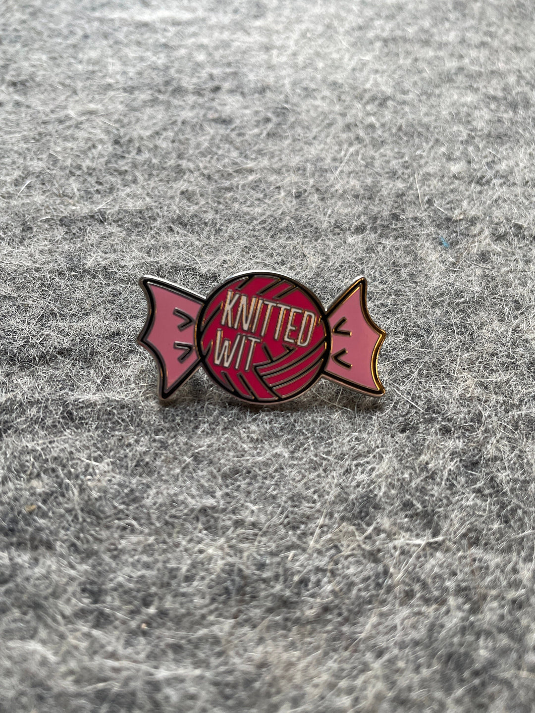 Knitted Wit Yarn Candy Enamel Pin