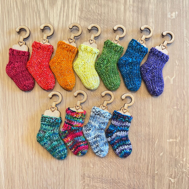 Tidbits mini sock PDF PATTERN by Shannon Squire Designs. Sock pattern digital download. Sock pattern ornament. Download and knit