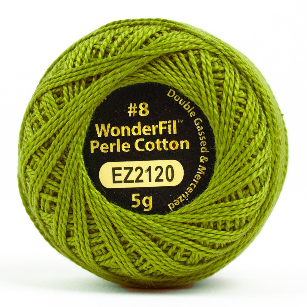 Wonderfil Eleganza Perle Cotton Thread #8 Alison Glass - EZ2120 Olive/ embroidery stitching thread