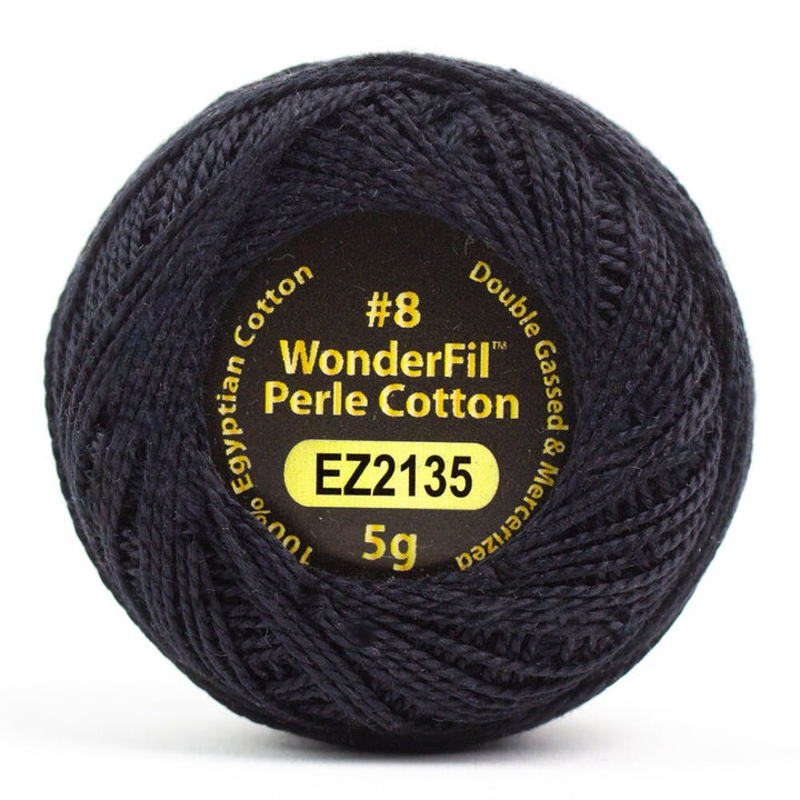 Wonderfil Eleganza Perle Cotton Thread #8 Alison Glass - EZ2135 Raven / embroidery stitching thread