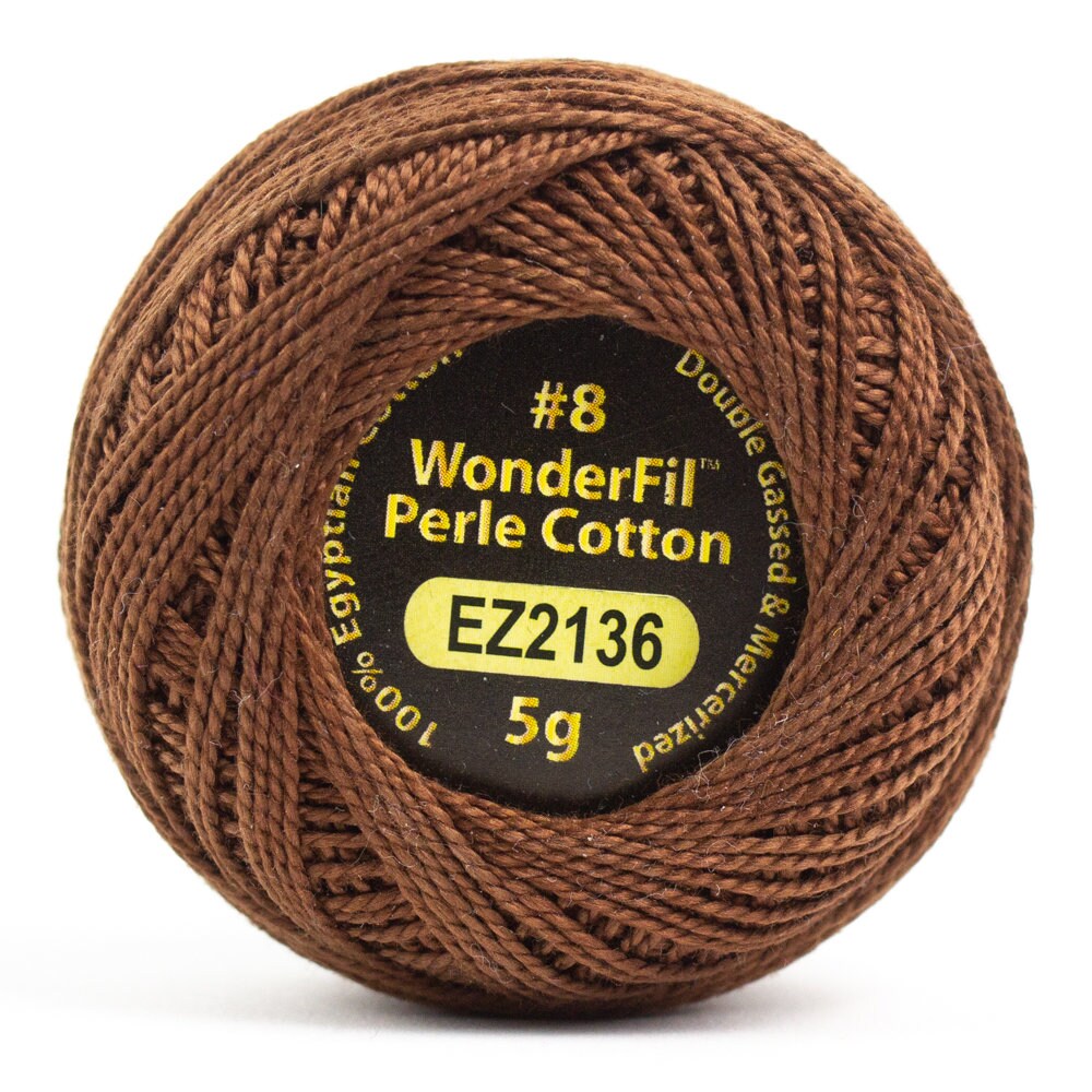 Wonderfil Eleganza Perle Cotton Thread #8 Alison Glass - EZ2136 Pecan / embroidery stitching thread