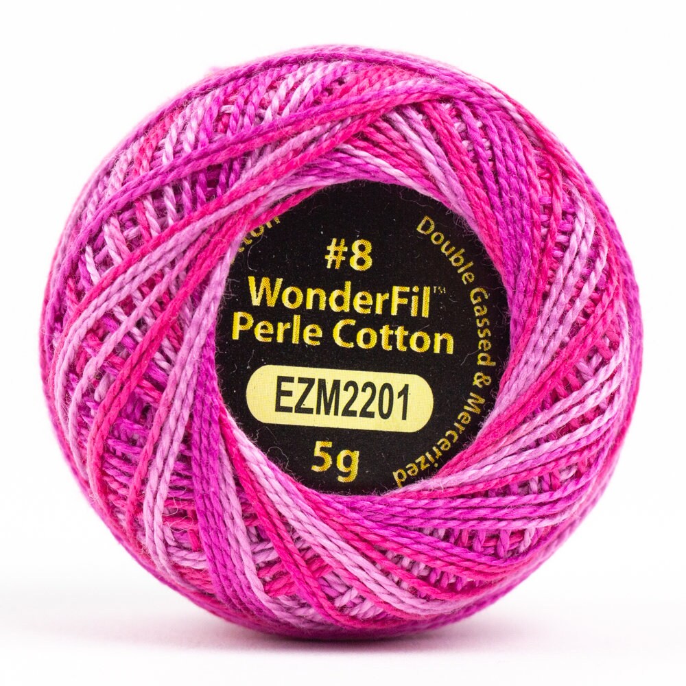 Wonderfil Eleganza Perle Cotton Thread #8 Alison Glass Variegated - EZM2201 Tyrian / embroidery stitching thread