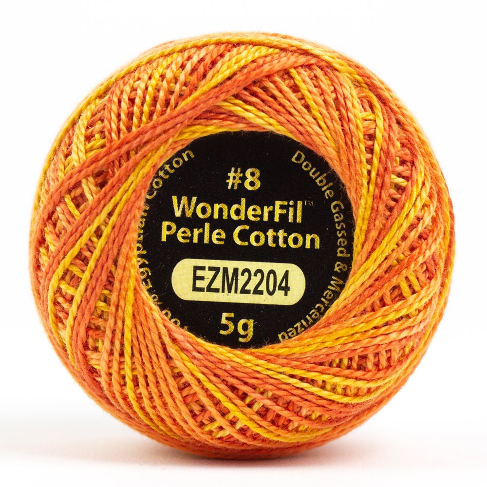 Wonderfil Eleganza Perle Cotton Thread #8 Alison Glass Variegated - EZM2204 Tiger / embroidery stitching thread