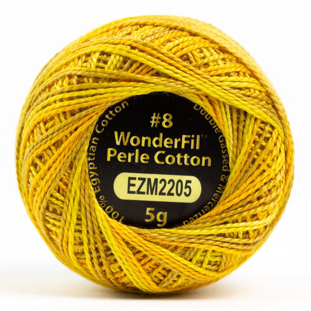 Wonderfil Eleganza Perle Cotton Thread #8 Alison Glass Variegated - EZM2205 Marigold / embroidery stitching thread